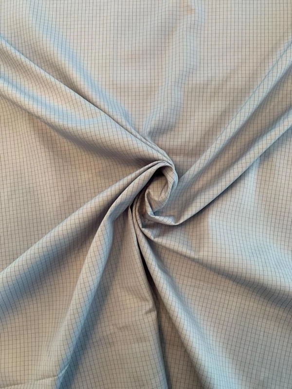 Japanese Mini Windowpane Cotton Shirting - Blue-Grey / Navy