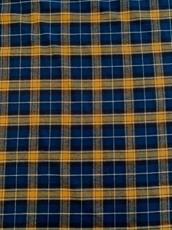 Plaid Flannel Yarn-Dyed Cotton Shirting - Yellow / Teal