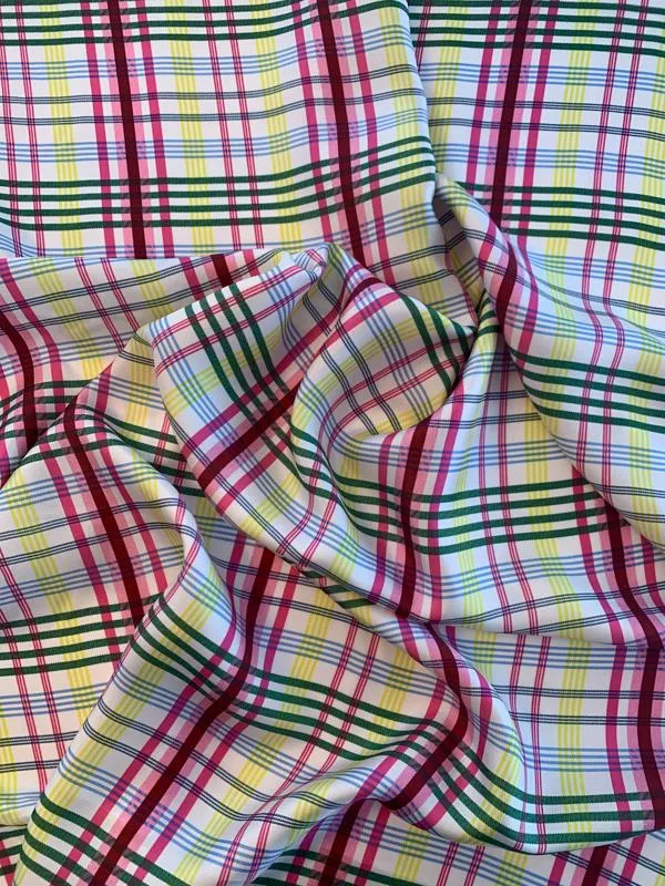 Plaid Printed Silk Twill - Multicolor