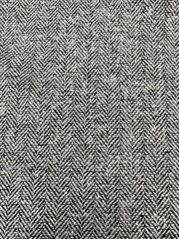 Herringbone Fused-Back Wool Coating - Off-White / Black