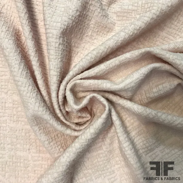 Italian Viscose Blend Jacquard Knit - Nude Pink