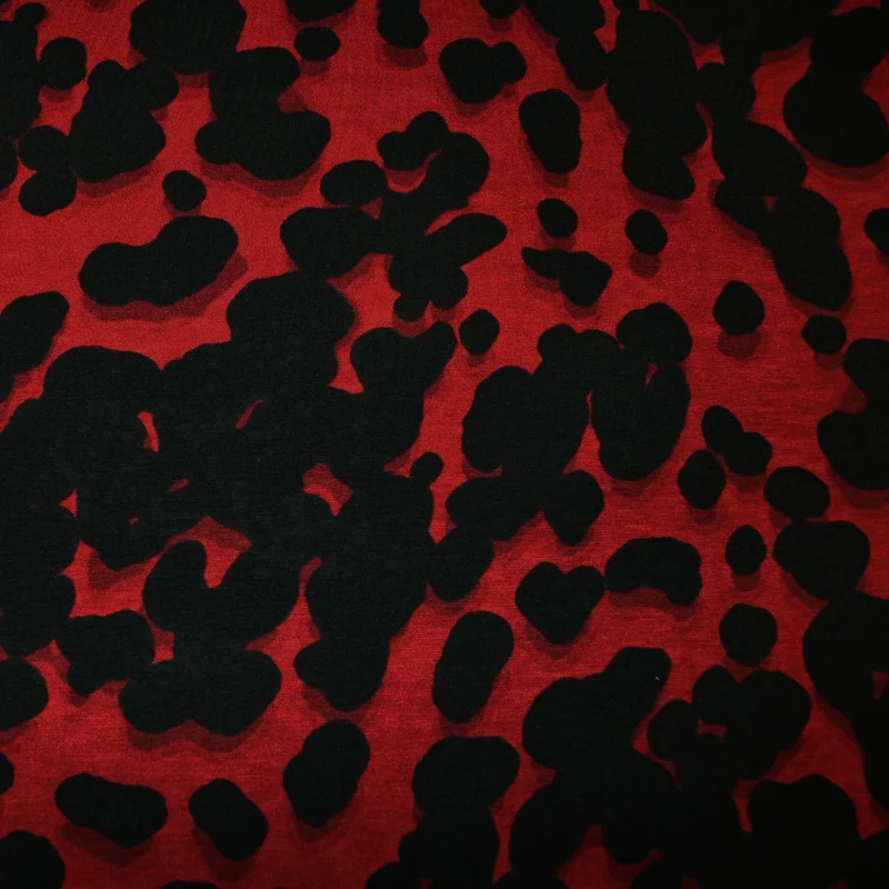 Abstract Dotted Printed Knit - Red/Black