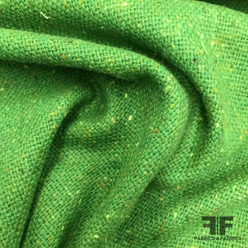 Italian Speckled Wool Tweed - Green