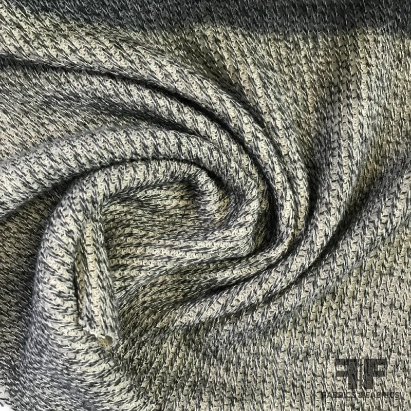 Solid Medium Weight Cotton Ribbed Knit - Heather Grey