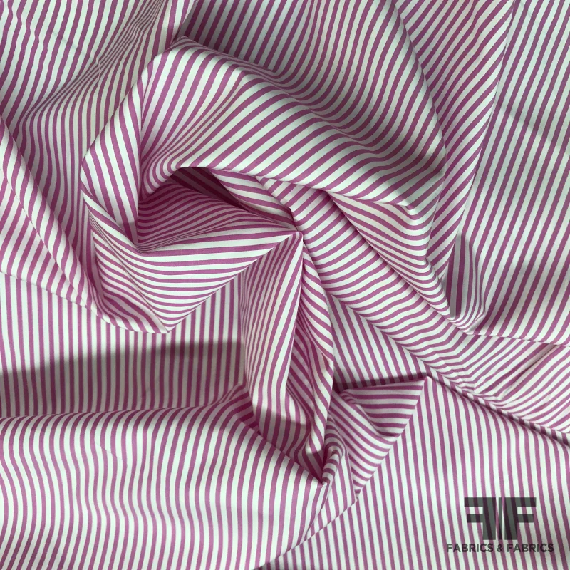 Striped Cotton Shirting - Pink/White