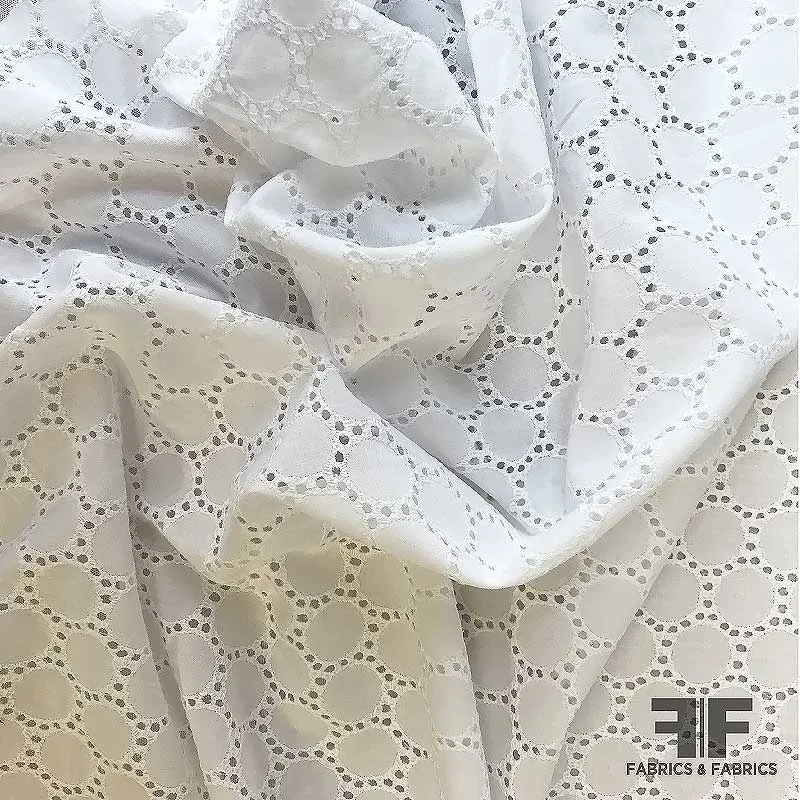 Circle Dot Eyelet Cotton - White