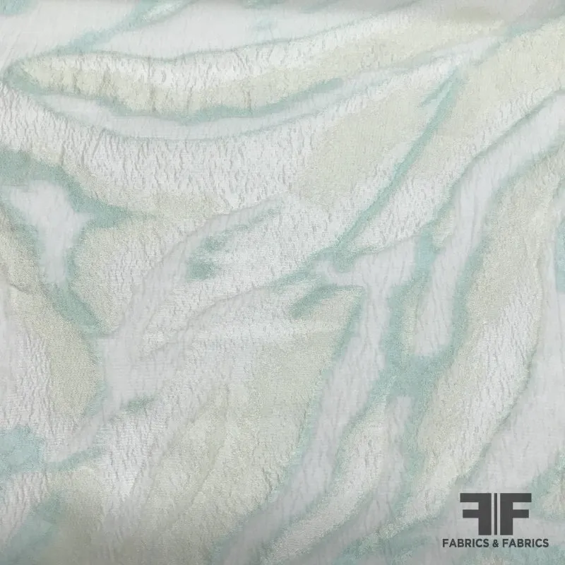 Italian Abstract Fil Coupé Textured Novelty Organza - Mint