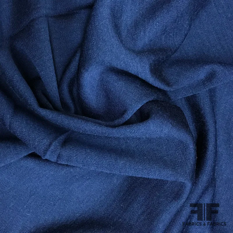 Fine Medium Weight Wool Knit - Navy Blue