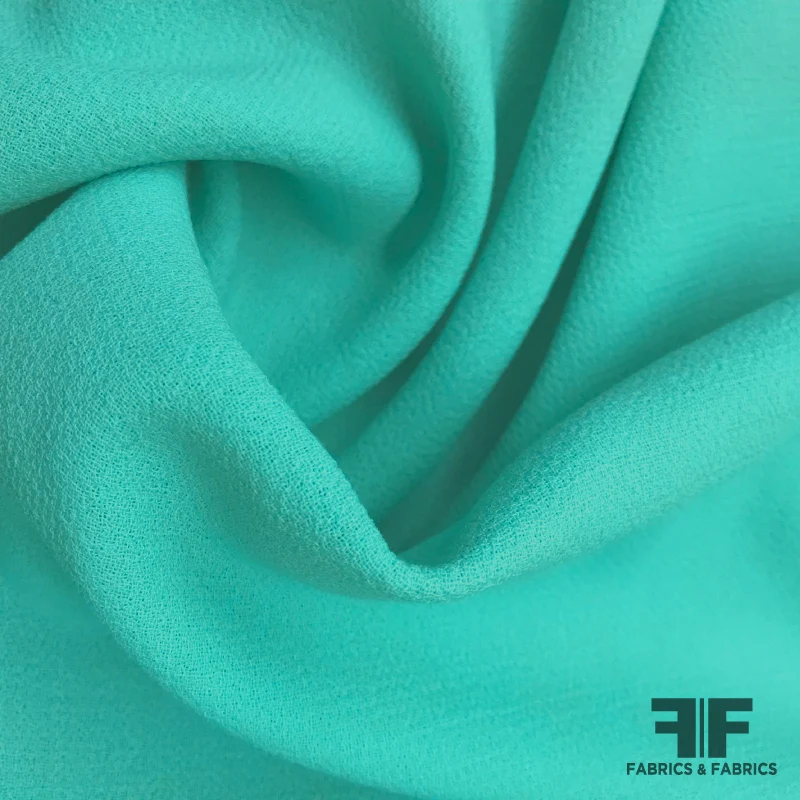 Italian Double Faced Wool Crepe - Aruba Blue