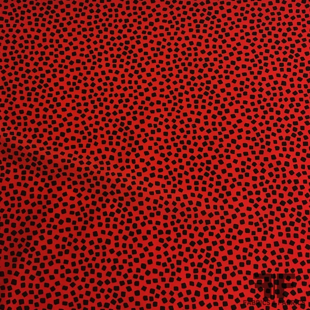 Italian Polka Dot Silk Crepe de Chine - Red/Black