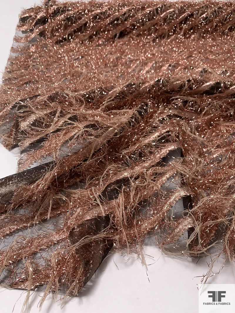 Italian Fringed Novelty - Rose Gold/Black