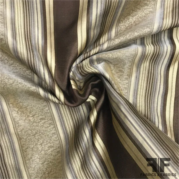 Silk Organza-Faced Jacquard - Brown/Tan