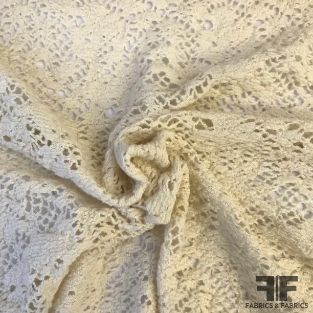 Wool Crochet Knit - Cream