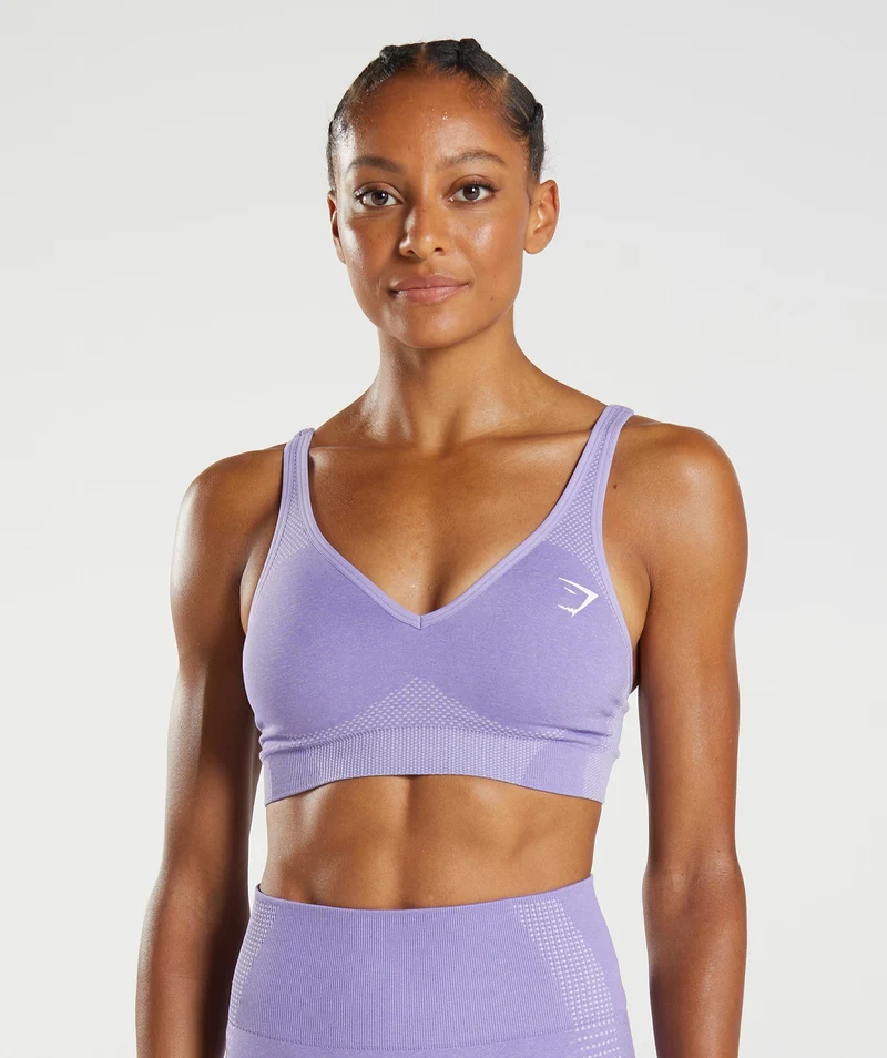 Gymshark Vital V Neck Sports Bra - Digital Violet Marl