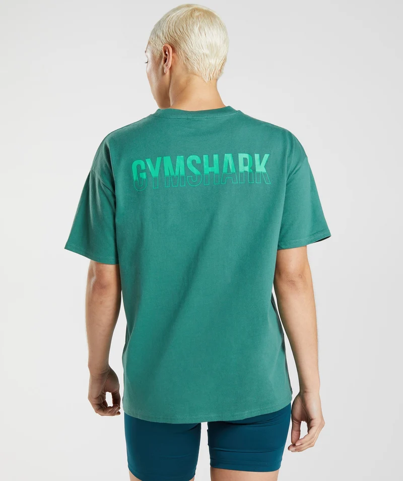 Gymshark Fraction Oversized T-Shirt - Hoya Green