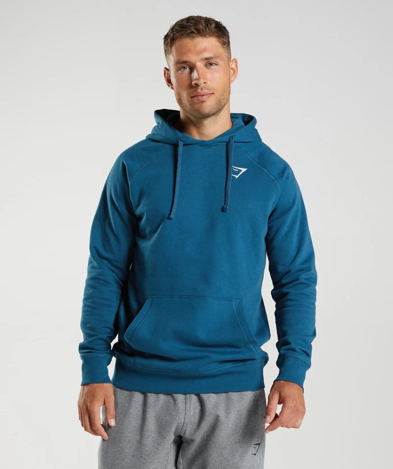 Gymshark Crest Hoodie - Atlantic Blue