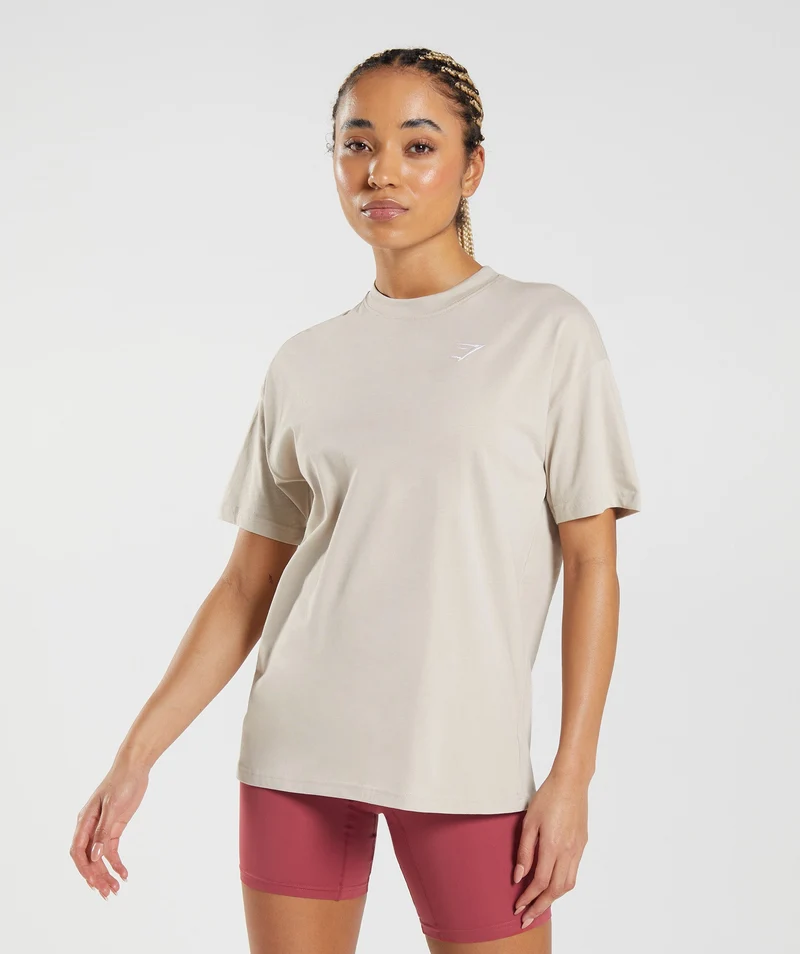 Gymshark Training Oversized T-Shirt - Pebble Grey