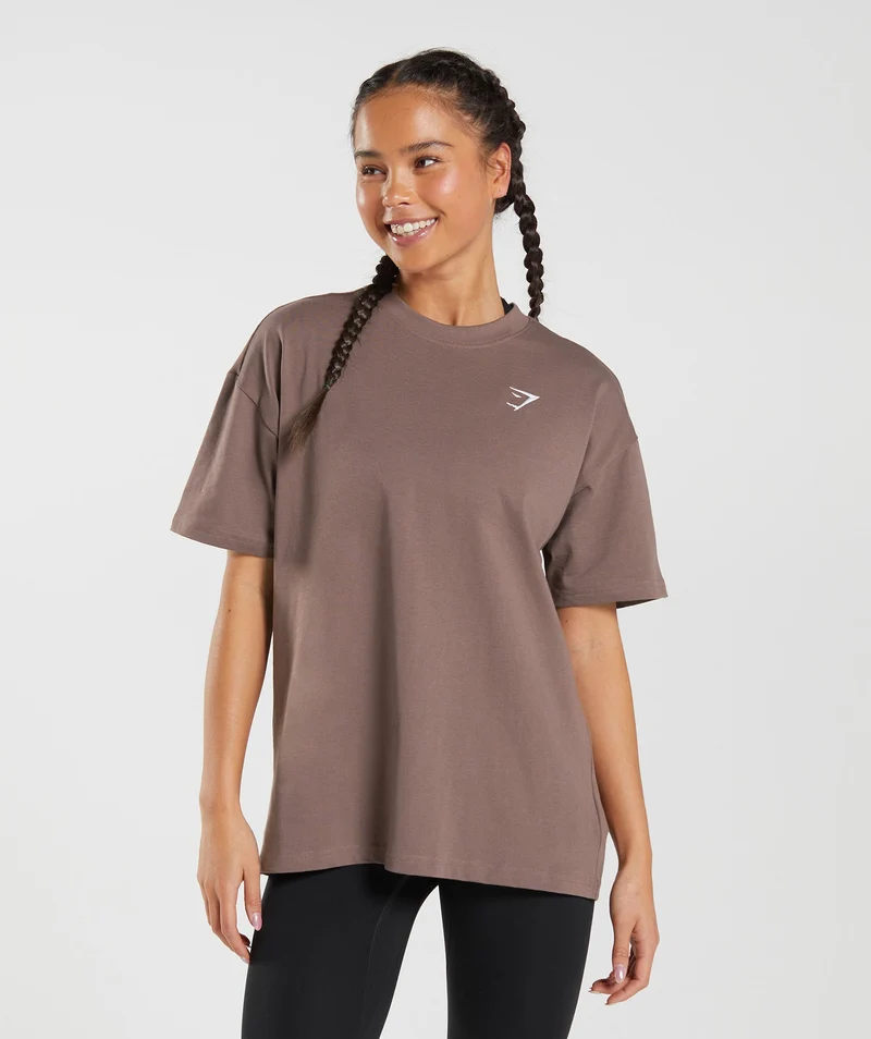 Gymshark Training Oversized T-Shirt - Truffle Brown