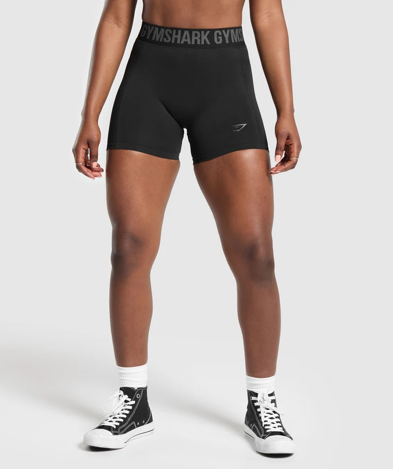 Gymshark Flex Shorts - Black/Charcoal Grey