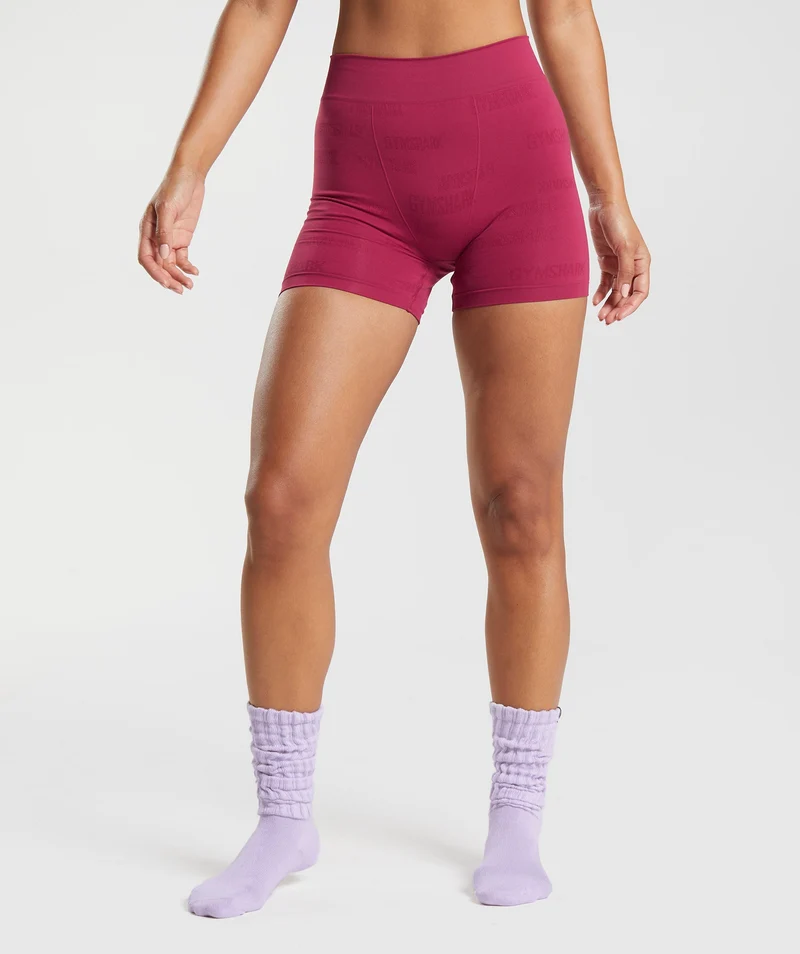 Gymshark Seamless Jacquard Boxers - Currant Pink