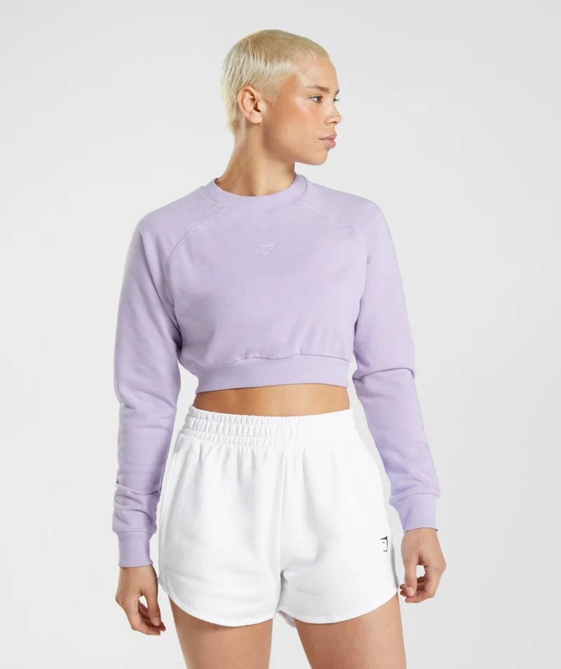 Gymshark Training Crop Sweater - Soft Lilac