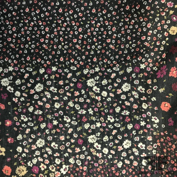 Floral Multi-Scale Printed Poly Blend Knit - Grey/Multicolor