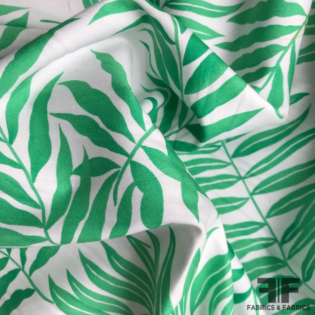 Fern Printed Cotton - Green/White