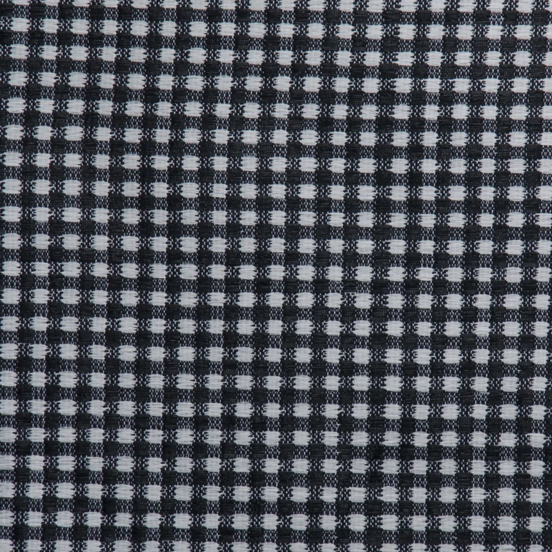Gingham Raffia Novelty - Black/White