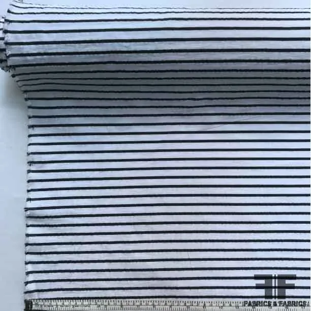 Striped Cotton Shirting - White/Black