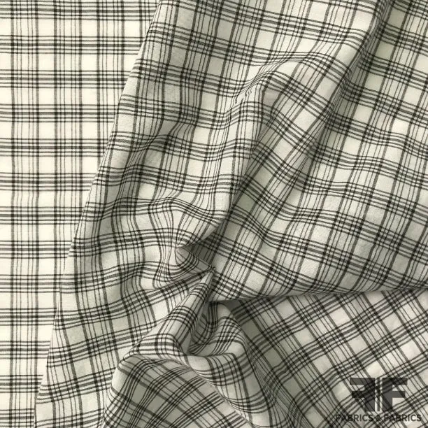 Plaid Cotton Shirting - Black/White