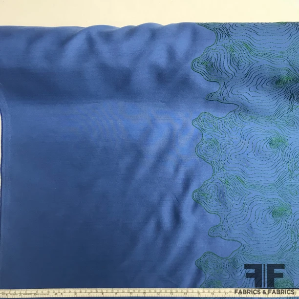 Novelty Embroidered Silk - Blue