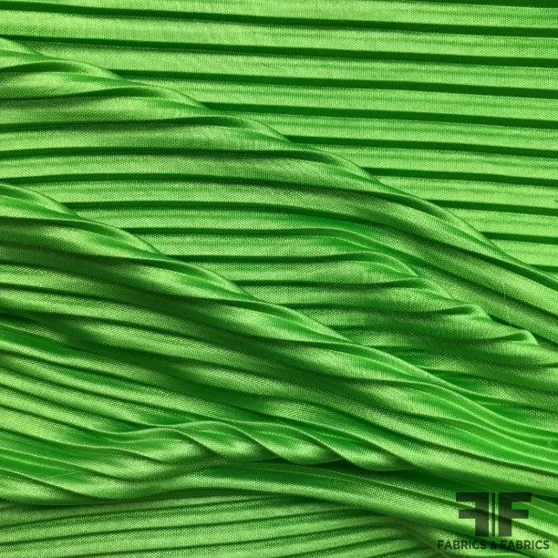 Pleated Polyester/Rayon Jersey Knit - Green
