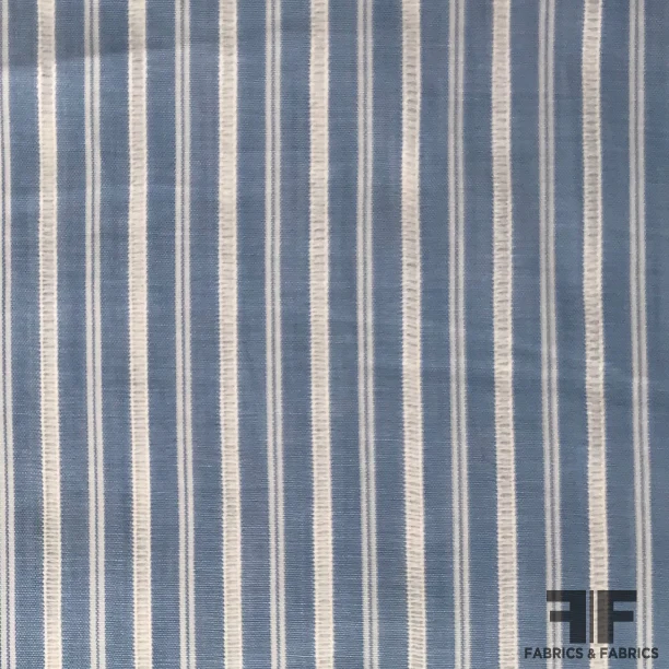 Multi Striped Cotton Shirting - Blue/White