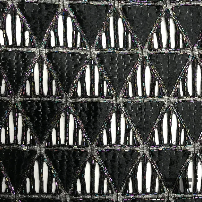 Geometric Cut Out & Beaded Novelty - Black/Metallic