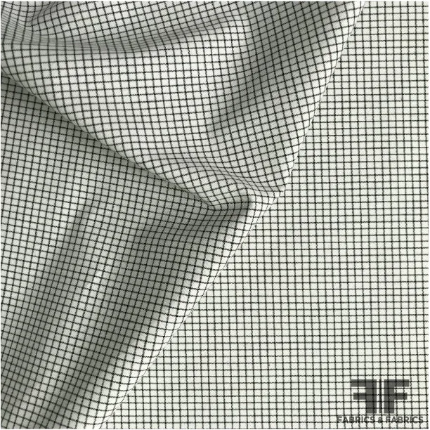 Windowpane Cotton Shirting - Black/White