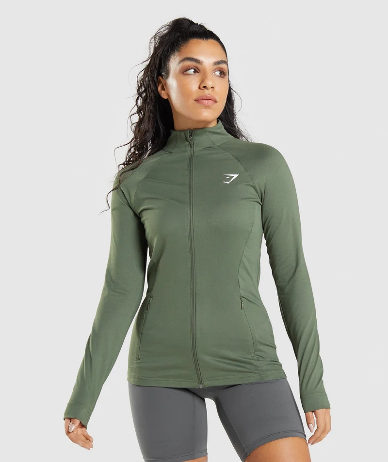 Gymshark Training Zip Up Jacket - Core Olive