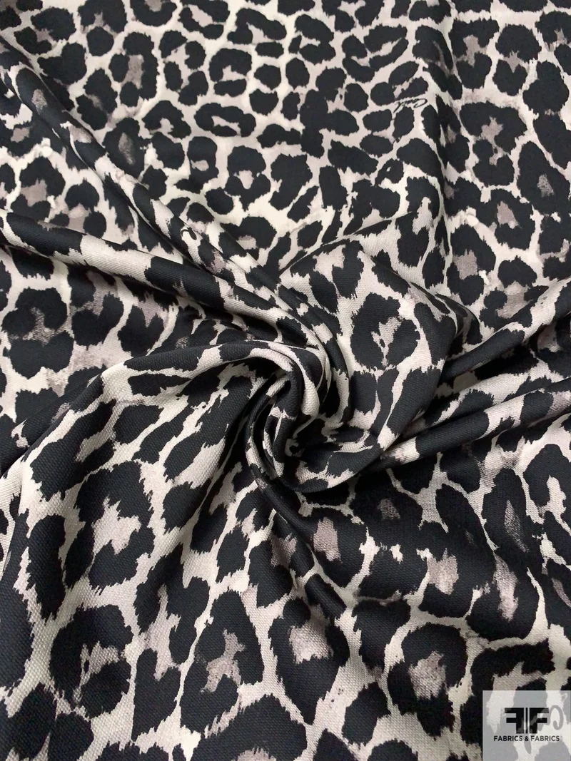 Coach Animal Pattern Printed Canvas-Weave Fine Cotton Pique - Black / Stone