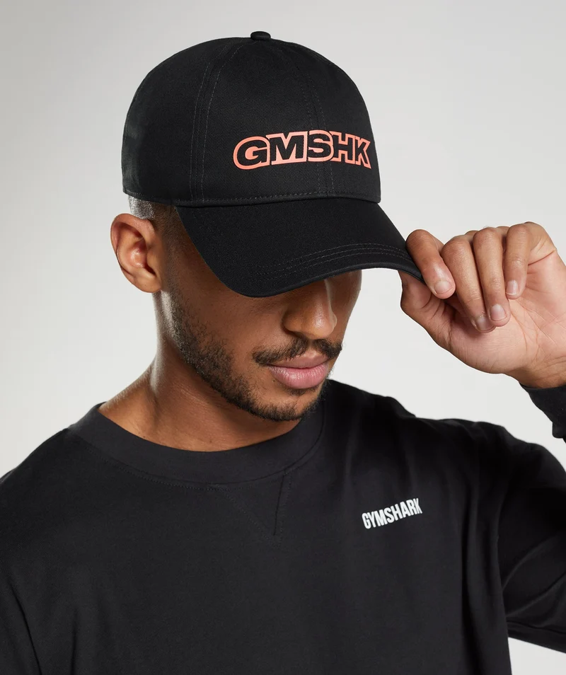 Gymshark GMSHK Baseball Cap - Black/Solstice Orange