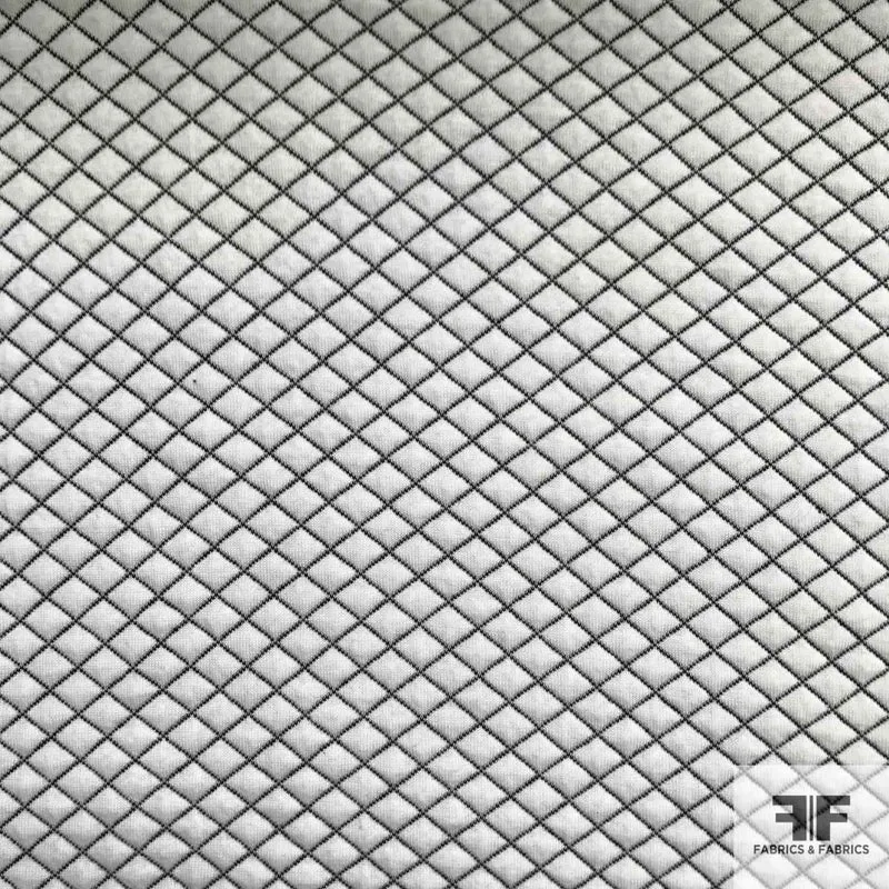 Quilted Novelty Polyester Knit - Black/White