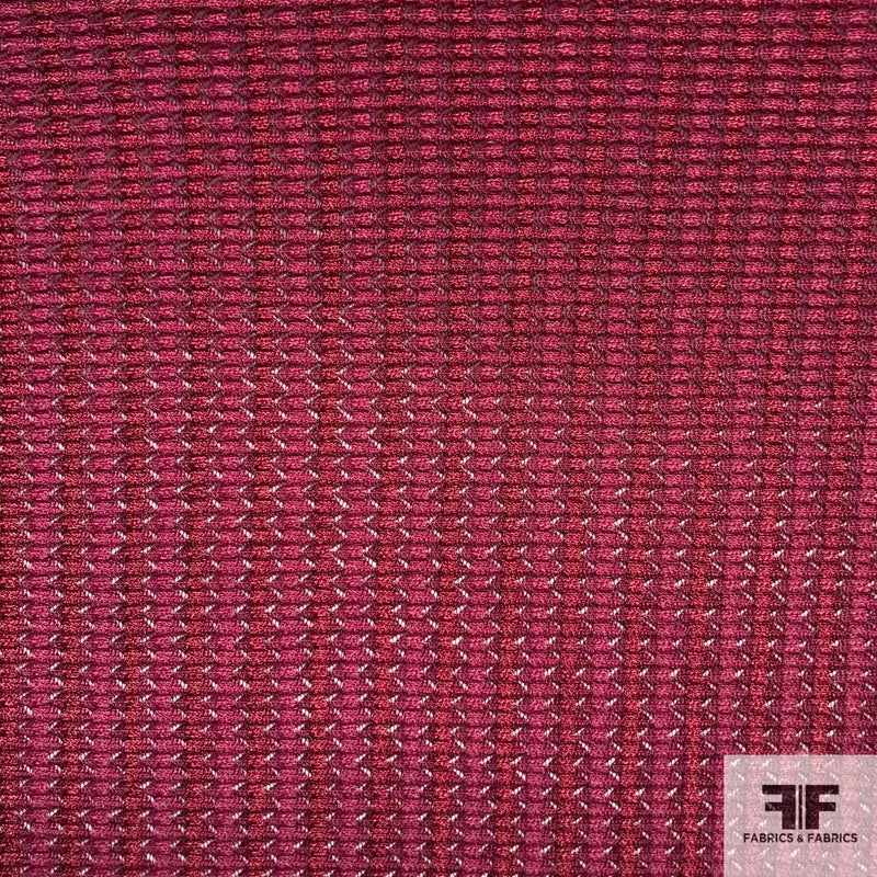 Textured Poly Jersey Knit - Maroon