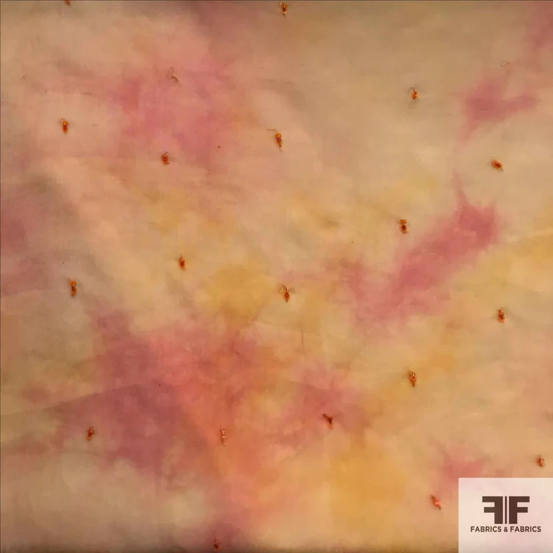 Novelty Tie-Dye Beaded Organza - Multicolor