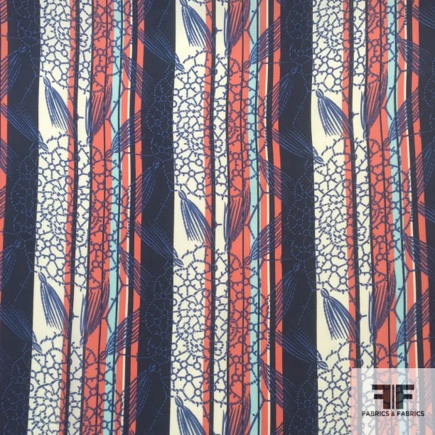Printed Embroidered Design on Silk Georgette - Multicolor