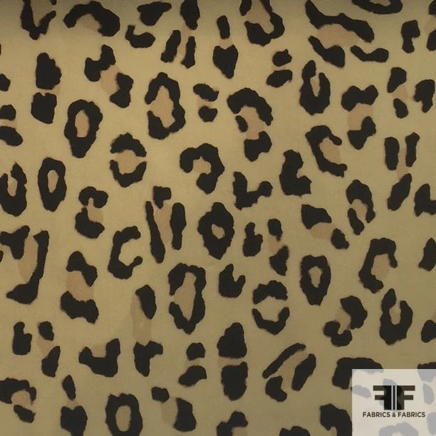 Cheetah Print Silk Georgette - Black/Tan