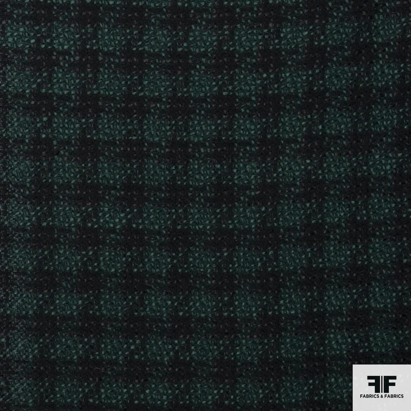 Checkered Wool Suiting - Green/Black