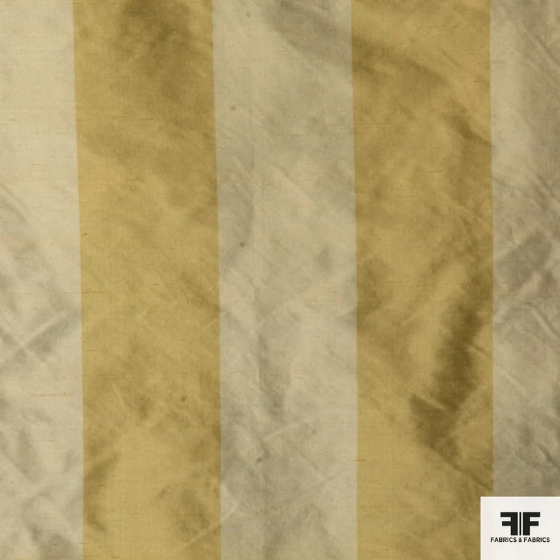Striped Silk Shantung - Yellow