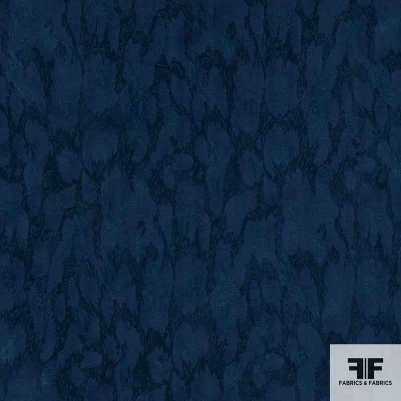 Jacquard Silk Blend Taffeta - Blue