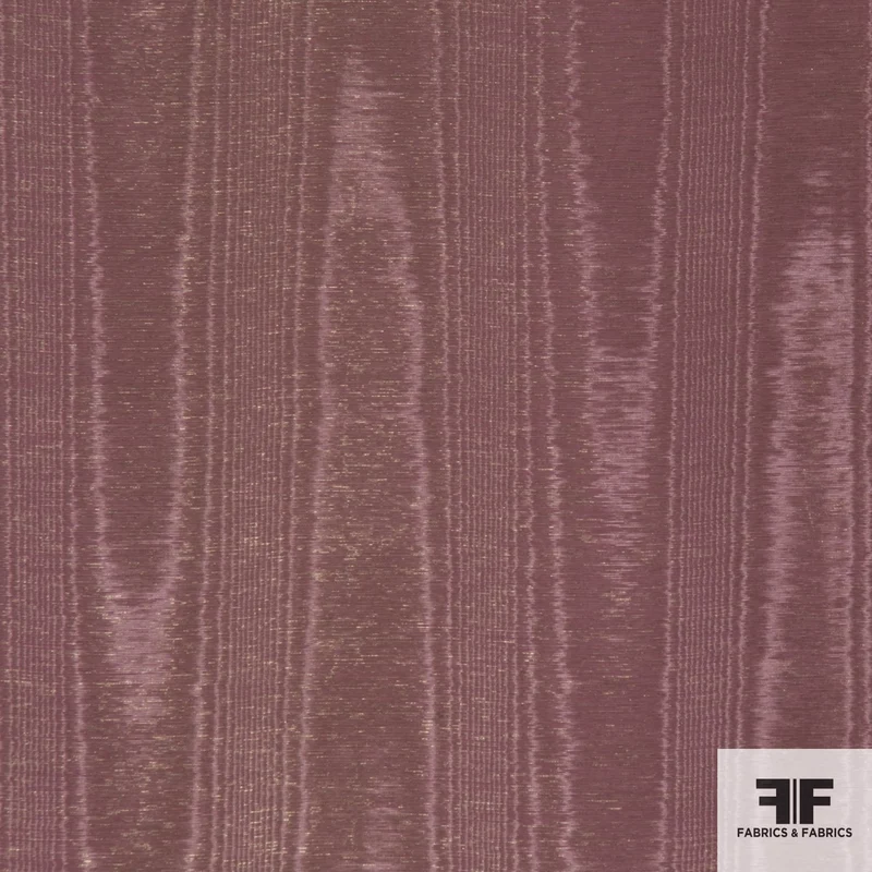 French Novelty Moiré Bengaline - Dusty Rose/Gold