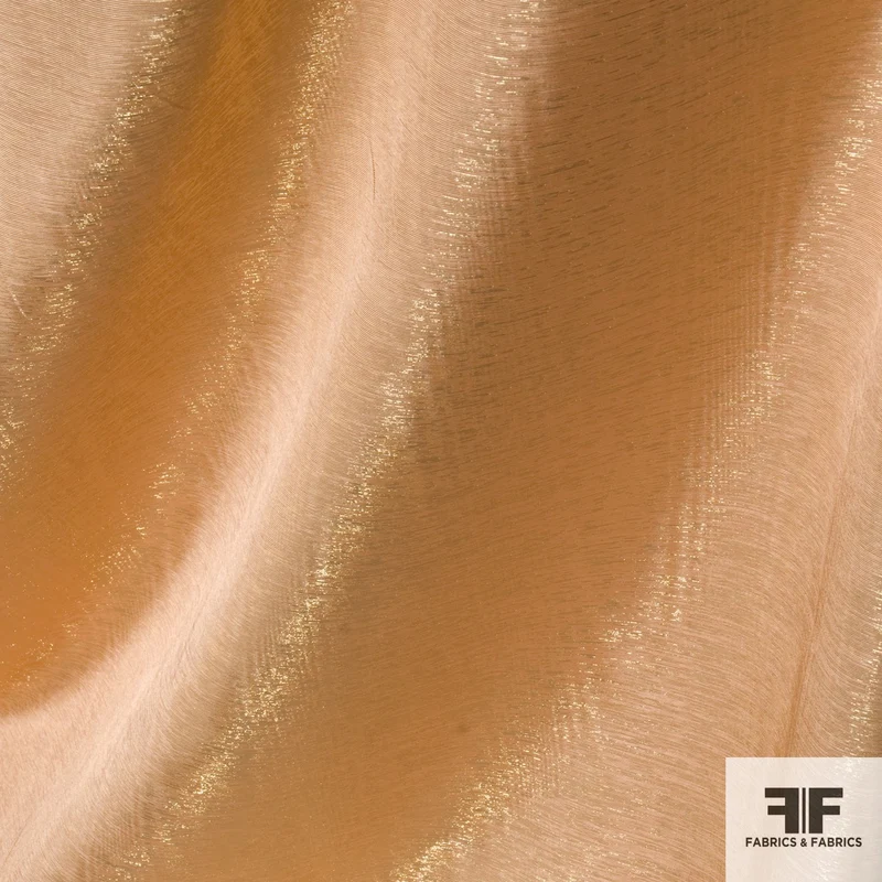 French Novelty Moiré Bengaline - Orange/Gold