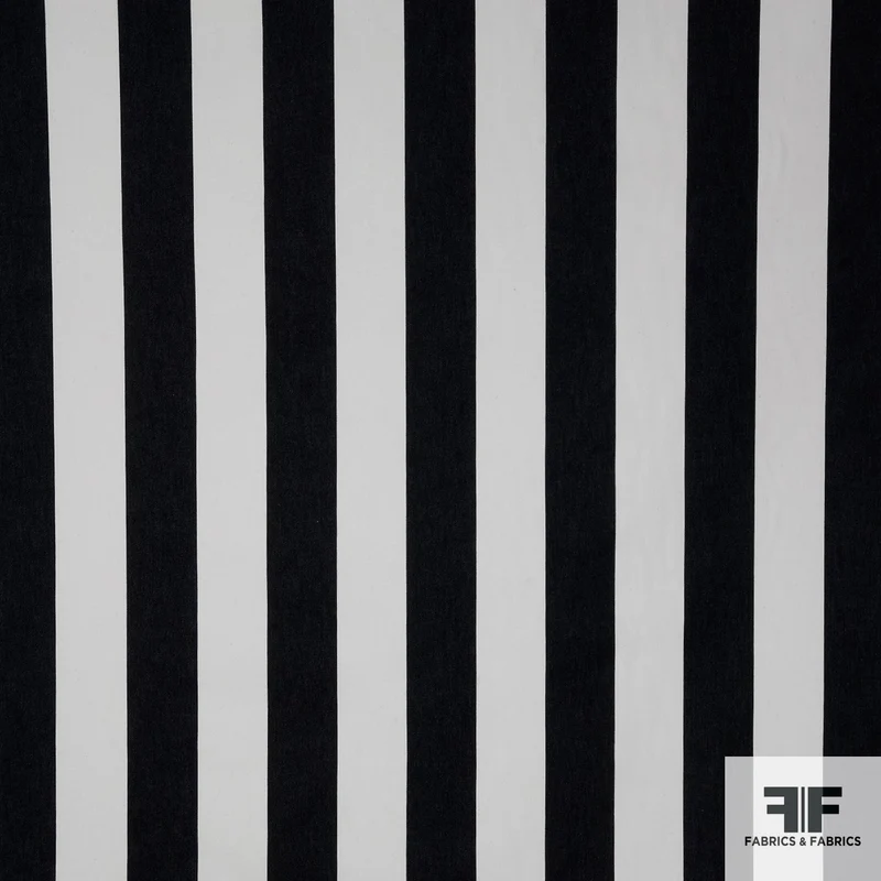 Striped Cotton Denim - Black/White