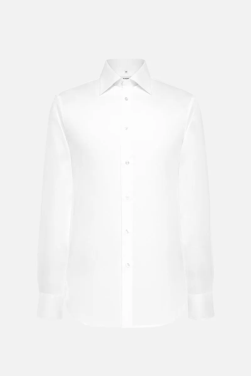 SHIRT WHITE SATIN BUTTON L